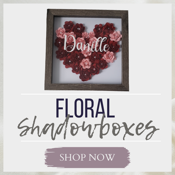 Custom Floral Shadowbox | Paper Flowers