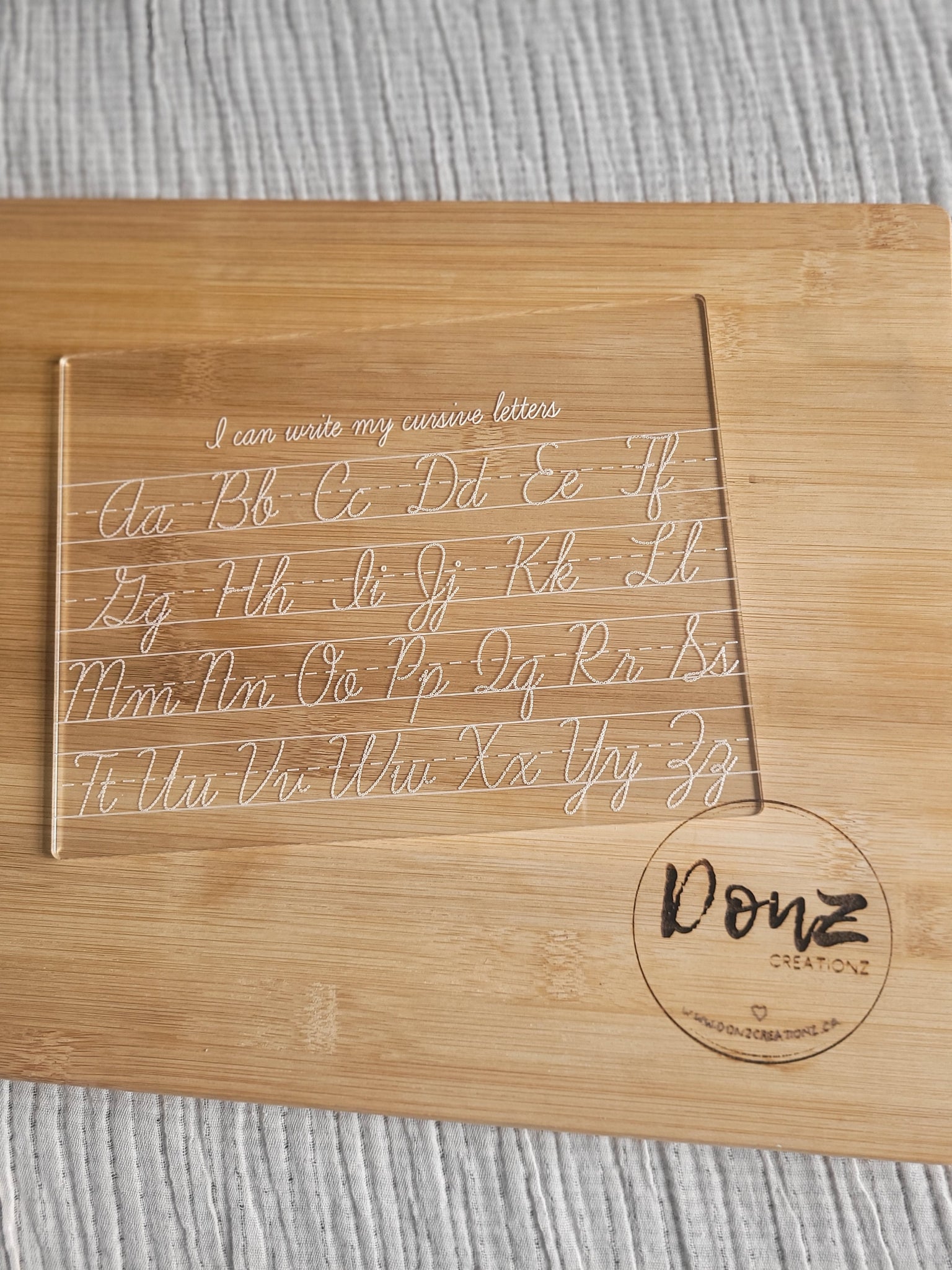 Personalized Cursive Alphabet Acrylic Tracing Board – Donzcreationz