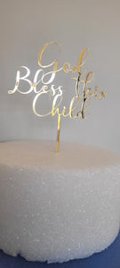 God Bless This Child Acrylic Cake Topper Minimalist