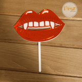 Vampire  Teeth Halloween Cake Topper