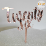 Written Age Cake Topper Script Acrylic