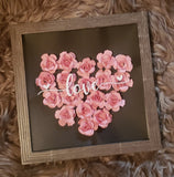 Heart Shaped "Love" Flower Shadowbox | Floral Box/ Paper Flower|