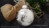 White Feather/Silver Star Filled Plastic Disc Personalized Ornaments