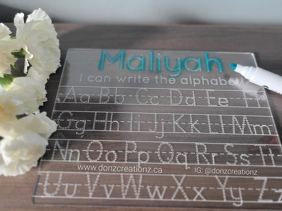Personalized Print Alphabet Acrylic Tracing Board