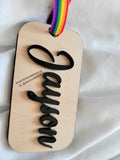 3D Personalized Acrylic + Wood Stocking Tag