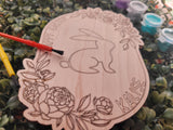 Floral Bunny Paint Your Own Personalized Wood Decor #2