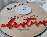 "Sleeps until Christmas" Santa + Reindeer Countdown