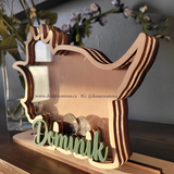 Personalized Dinosaur Wooden Letter Coin Bank