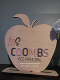 Personalized Vice-Principal Engraved Name Apple Wood Sign With Stand