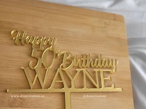 Happy Age Birthday Personalized Name Cake Topper