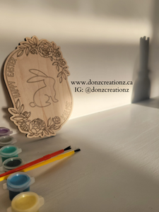 Floral Bunny Paint Your Own Personalized Wood Decor #2