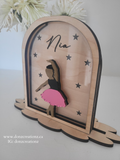 Personalized Ballerina Wooden Letter Coin Bank