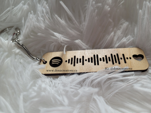 Interactive Musical Wooden Engraved Keychain