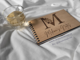 Personalized  Floral Monogram Wooden Engraved Notebook/Journal