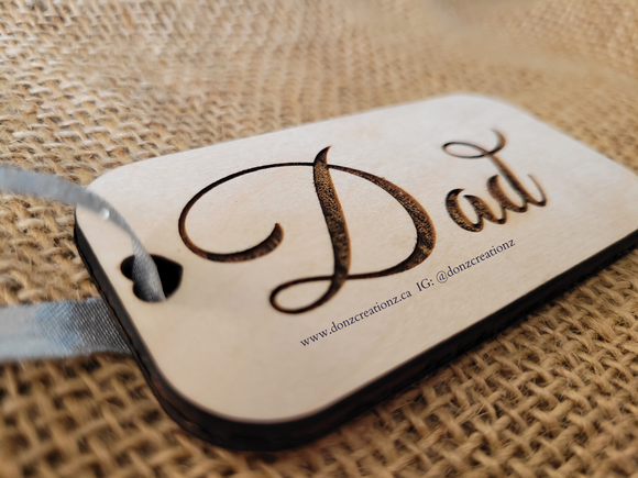 Engraved Personalized Stocking Tag (Wood/Acrylic)
